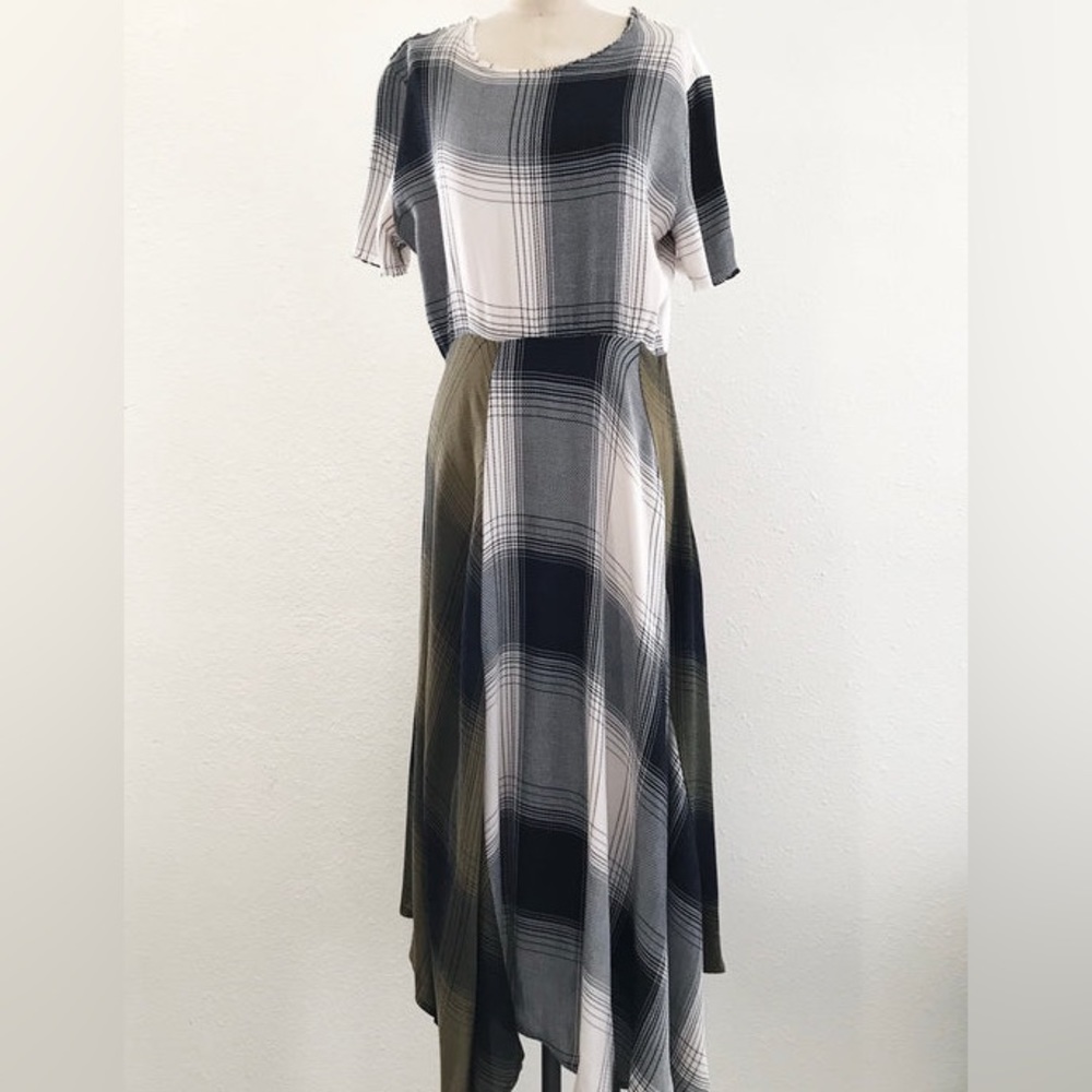 Zara Handkerchief Raw Hem Midi Dress Size M